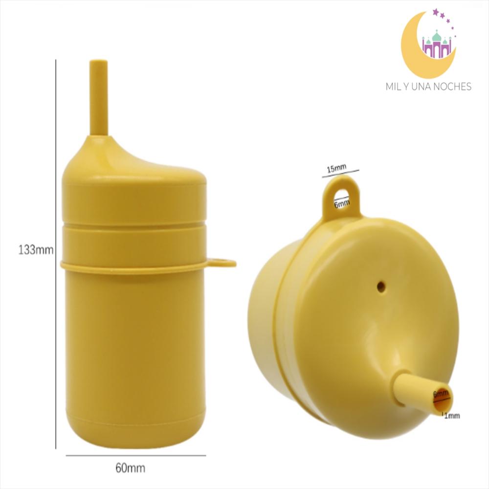 Vaso Entrenador Silicona Reusable Con Pitillo Niños/Bebé Azul img #4