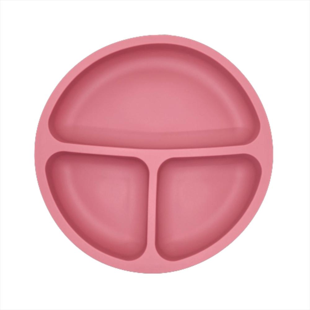 Plato Silicona Antiderrame Succión Bebé Rosa img #1