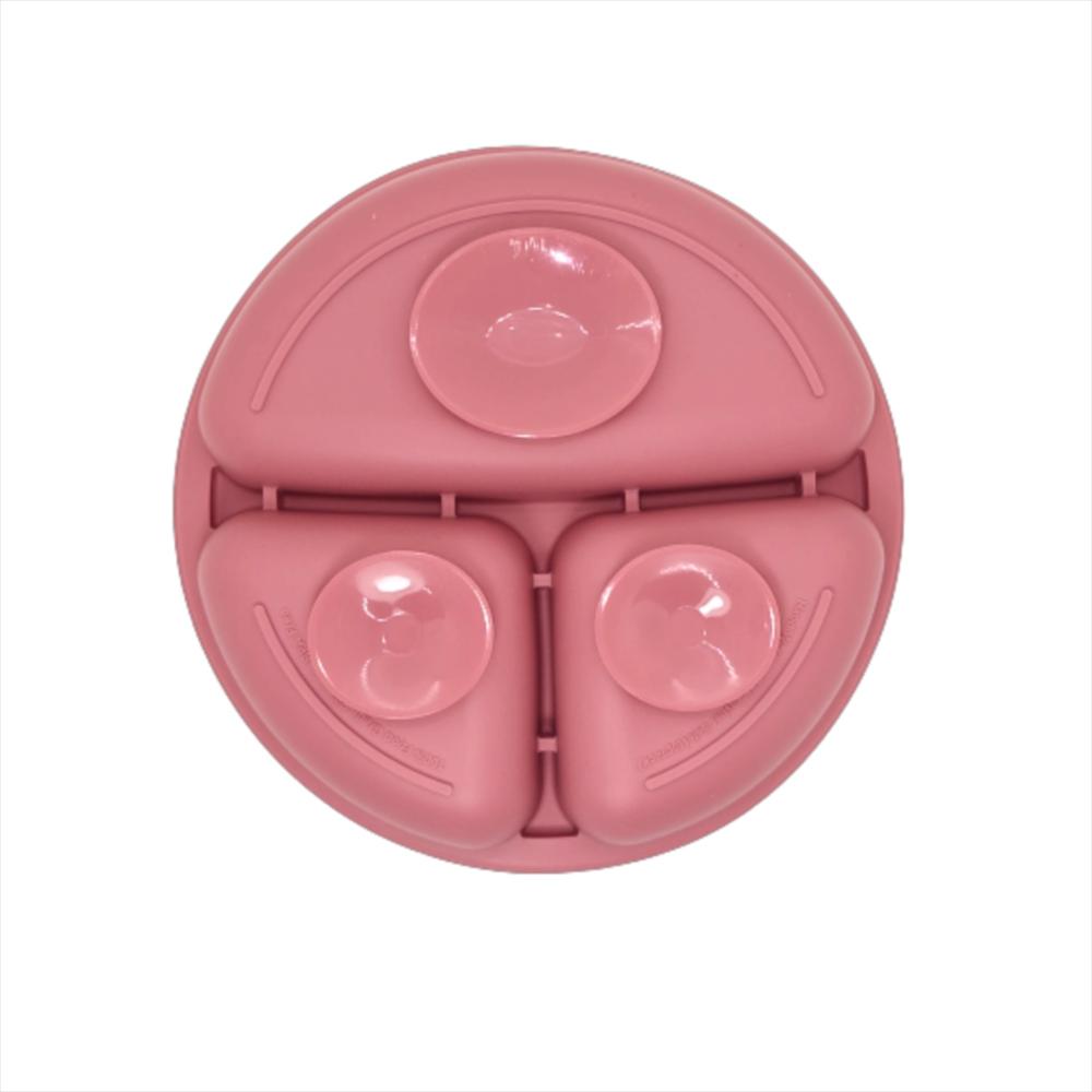 Plato Silicona Antiderrame Succión Bebé Rosa img #2