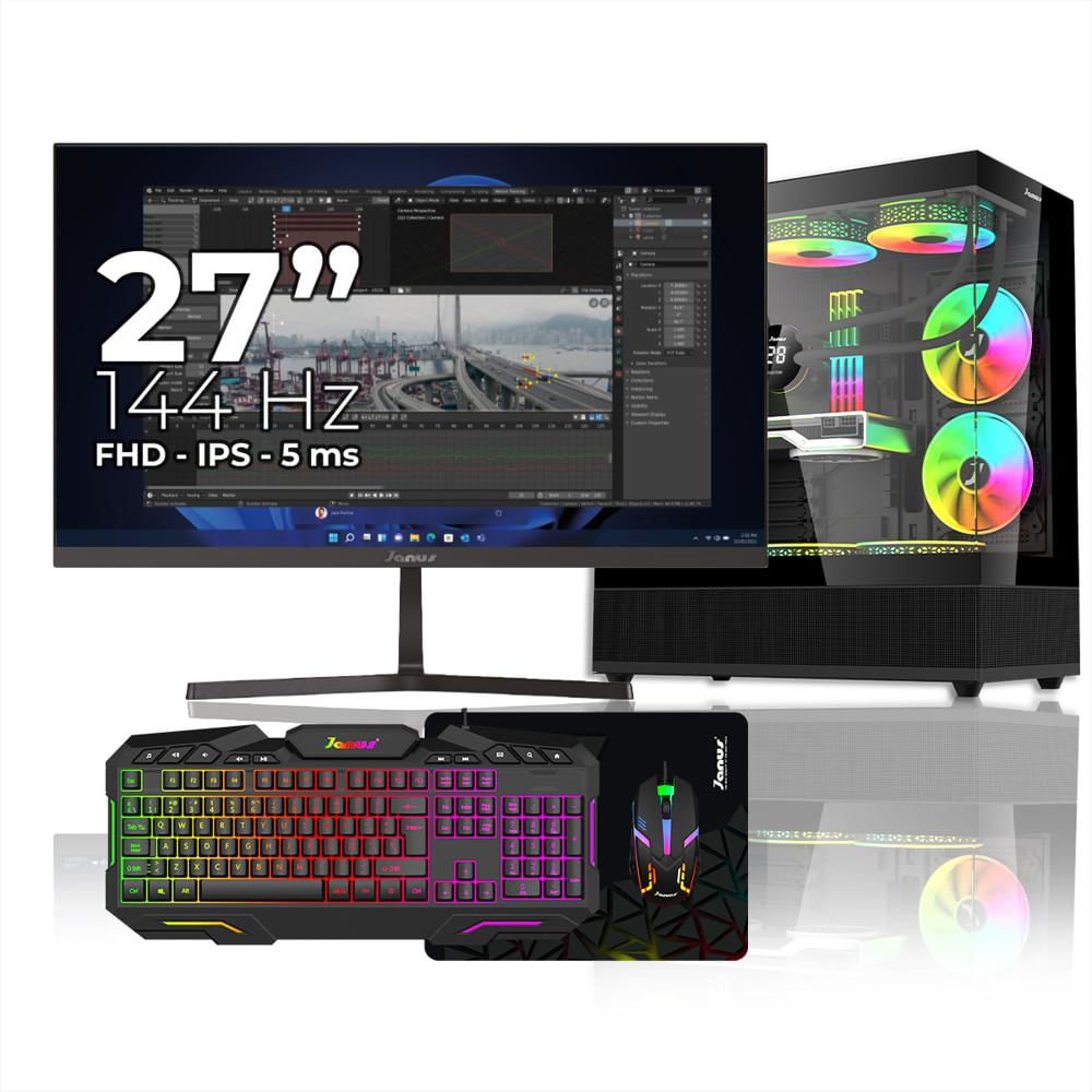 Computador Gamer Ryzen 5 5600Gt 16Gb Ram 512Gb Ssd A520m A Pro 400W Monitor 27 Pulgadas