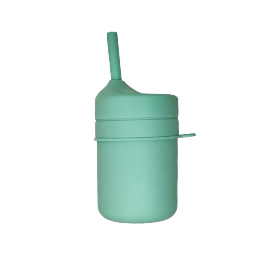 Vaso Entrenador Silicona Reusable Con Pitillo Niños/Bebé Verde img #1