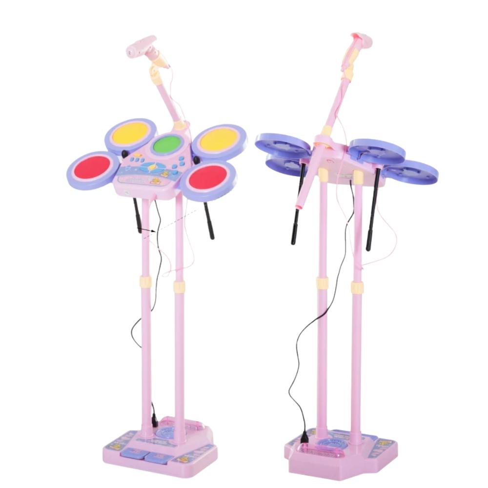 Bateria Elecriconica Para Niñas Baquetas Microfono Pedales img #2