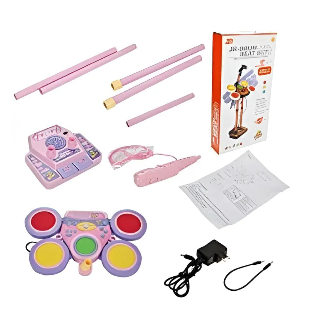 Bateria Elecriconica Para Niñas Baquetas Microfono Pedales img #5