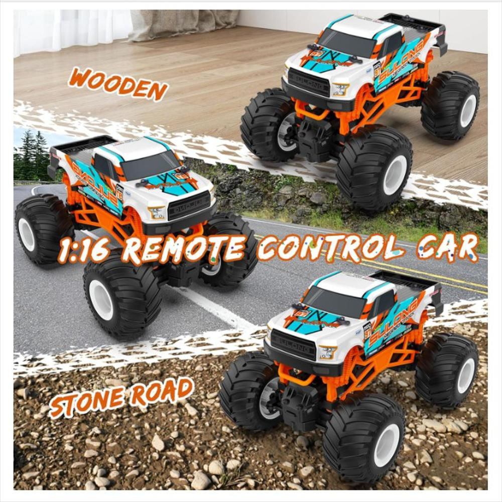 Carro Monstruo A Control Remoto Recargable Todo Terreno Blanco img #3