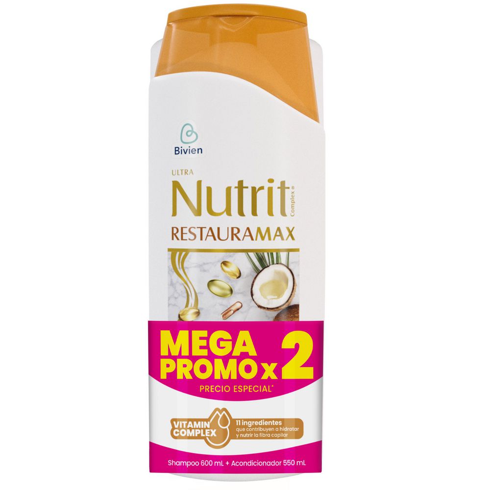 Shampoo ULTRA NUTRIT con acondicionador restaura max (2  UNIDAD) img #2