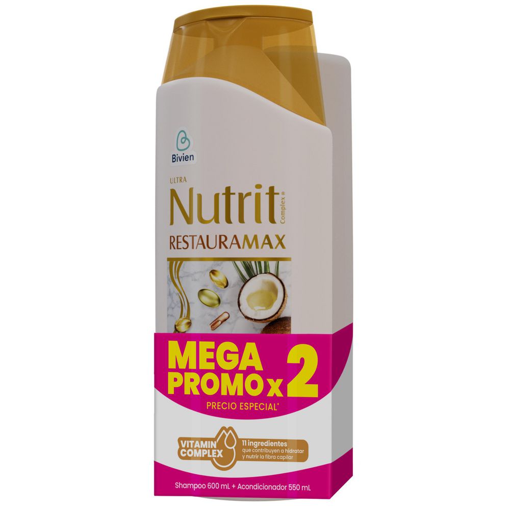 Shampoo ULTRA NUTRIT con acondicionador restaura max (2  UNIDAD) img #3