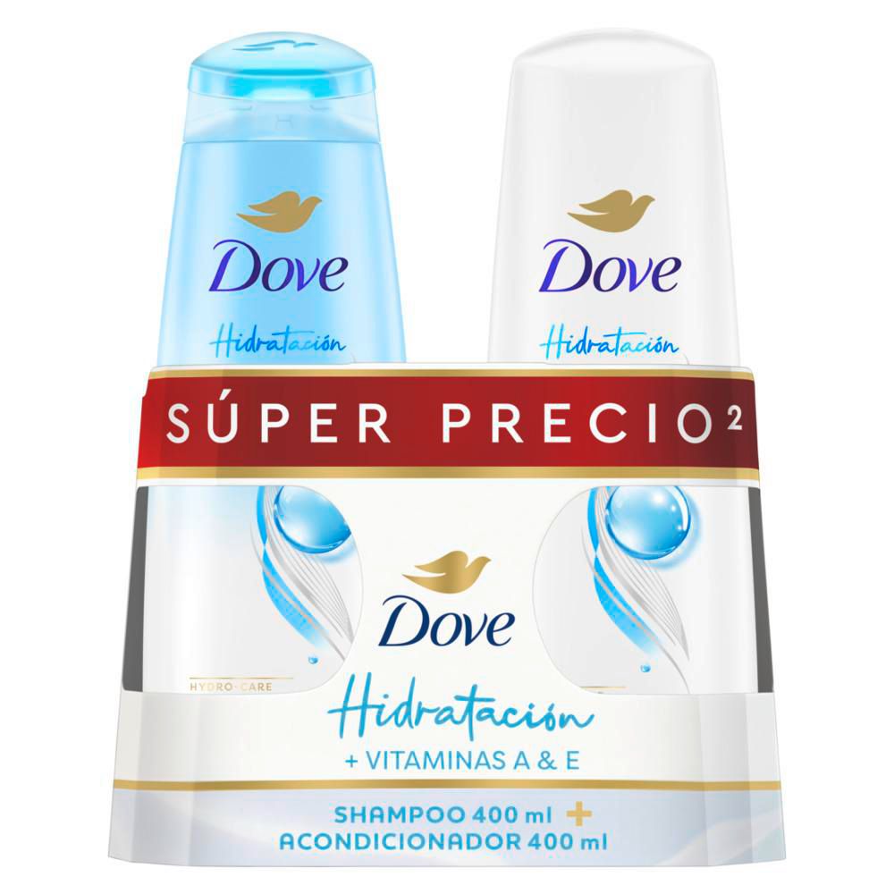 Shampoo DOVE hidratación vitaminas A&E (800  ml)