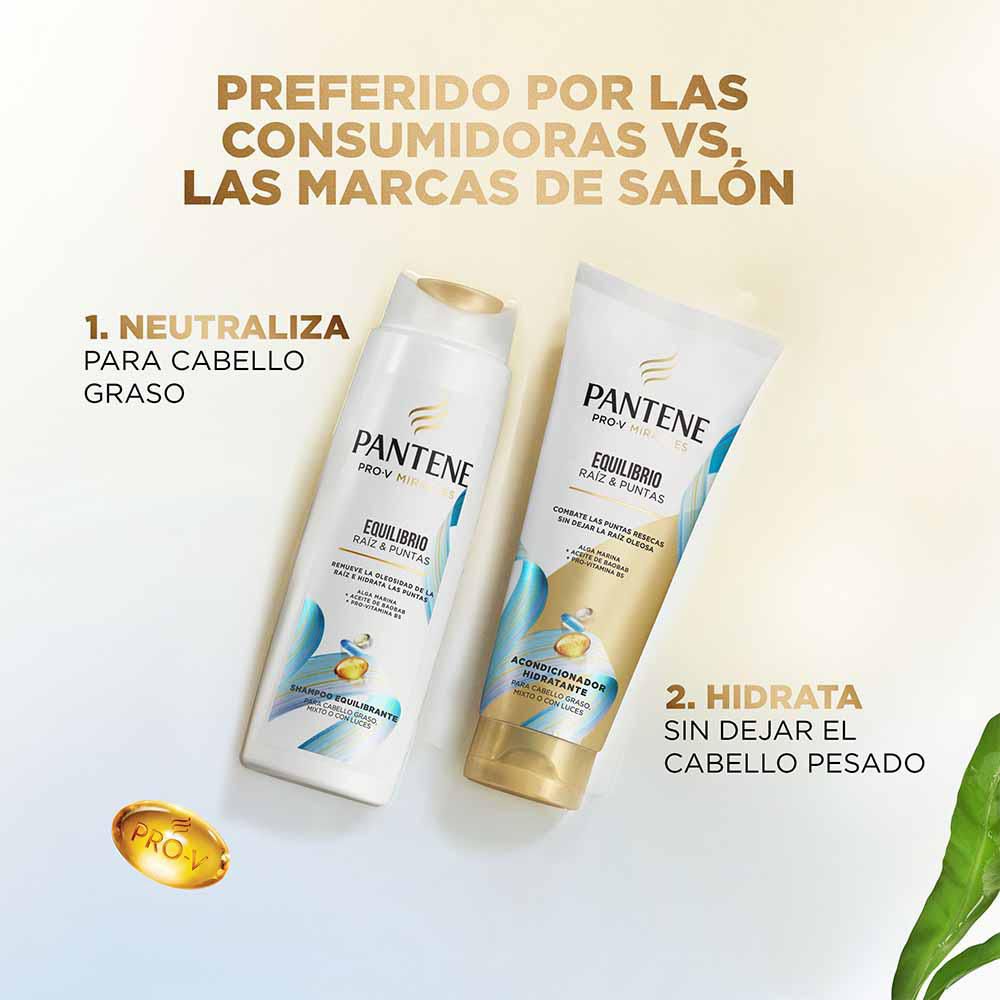 Shampoo PANTENE equilibrio raíz y puntas (550  ml) img #2