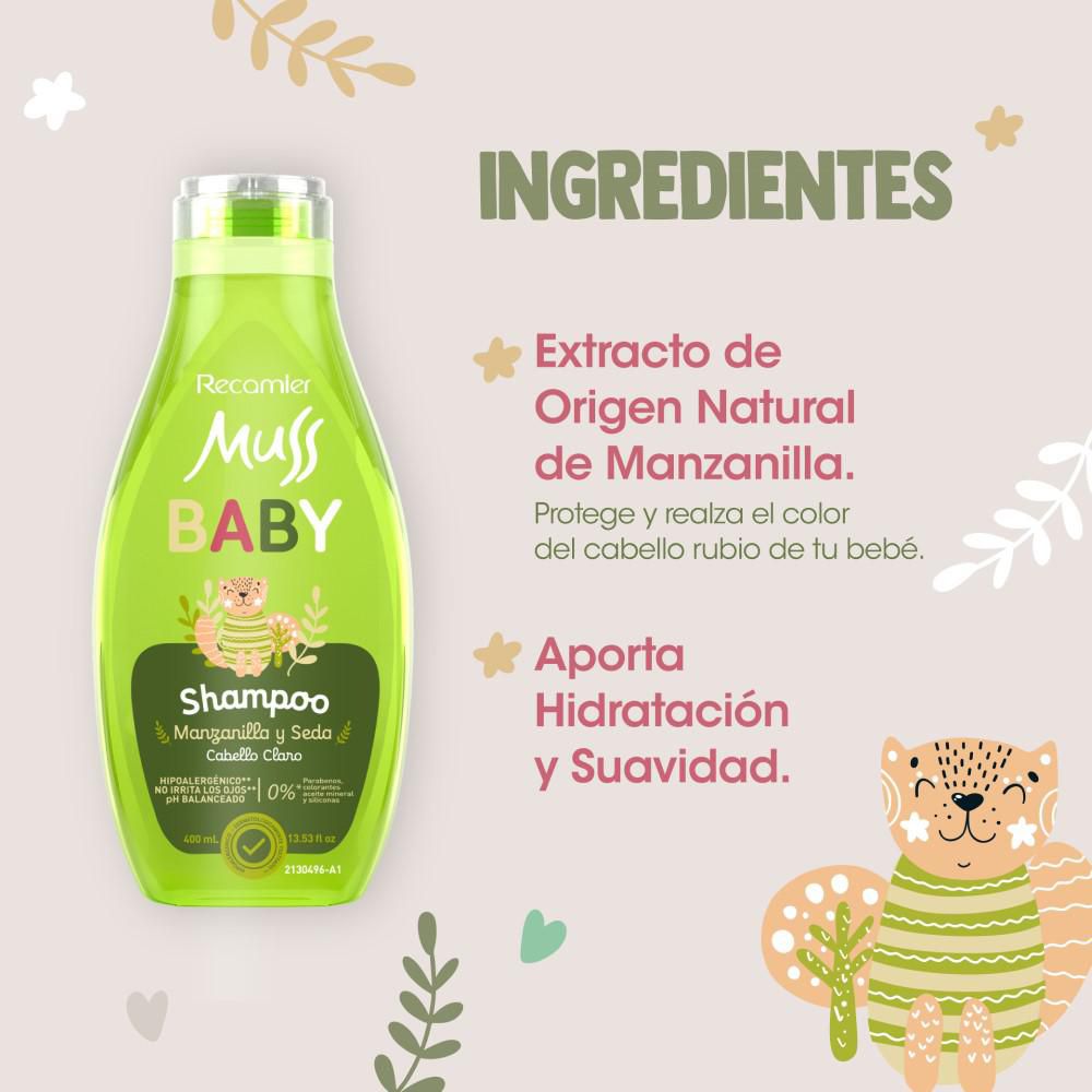 Shampoo MUSS baby manzanilla y seda (400  ml) img #2