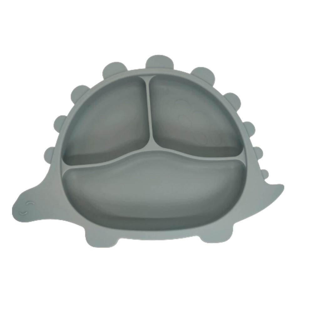 Plato Silicona Antiderrame Succión Bebé Dinosaurio Azul img #1