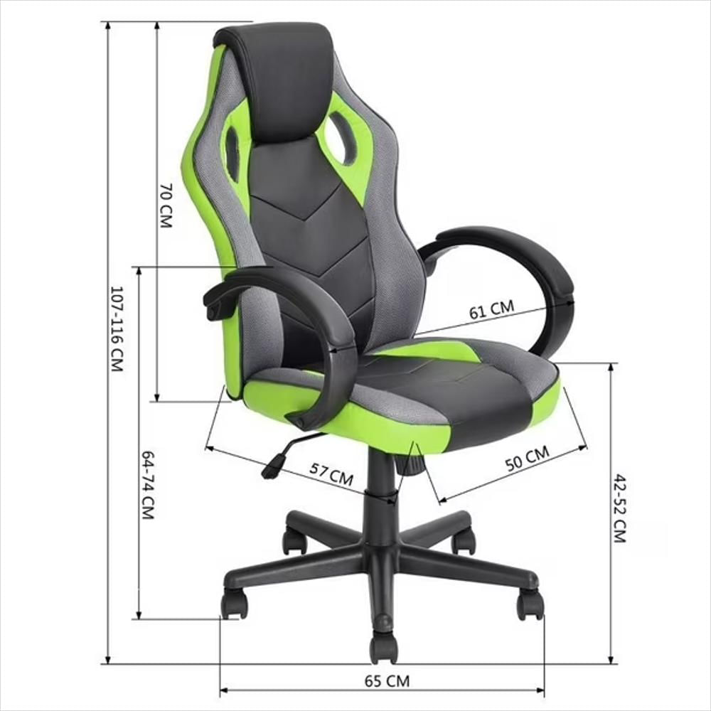 Silla Gamer Ergonomica Reclinable Multicolor Cuero Sintético img #4