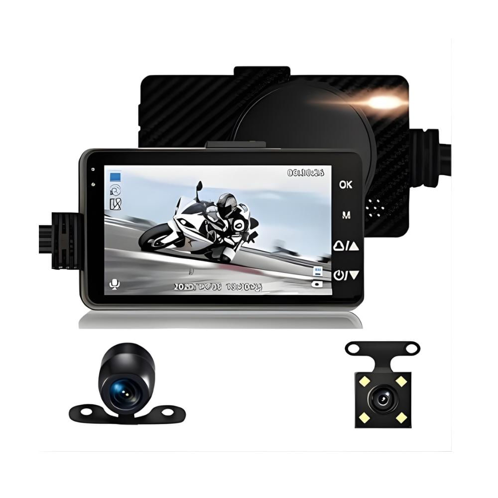 Camara Para Moto Doble Lente Dvr 1080P Resistente Al Agua img #1