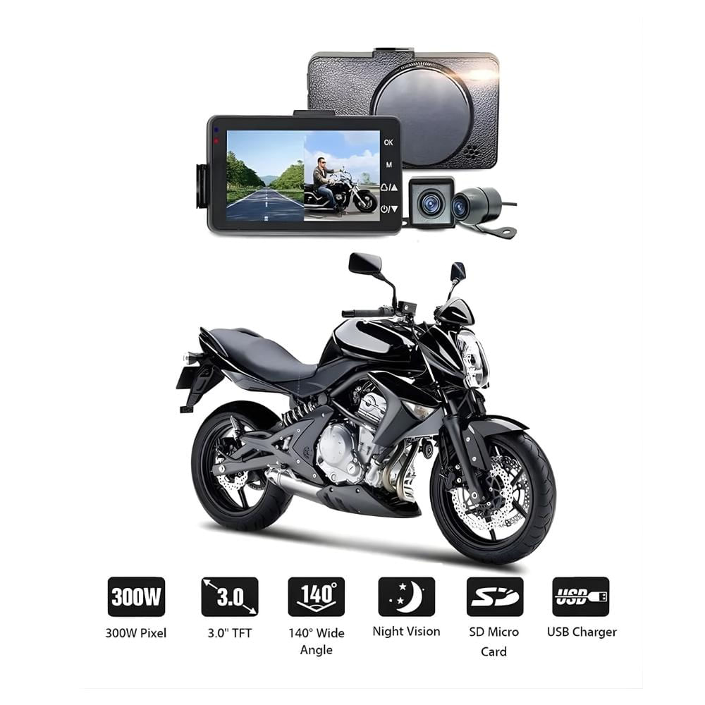 Camara Para Moto Doble Lente Dvr 1080P Resistente Al Agua img #2