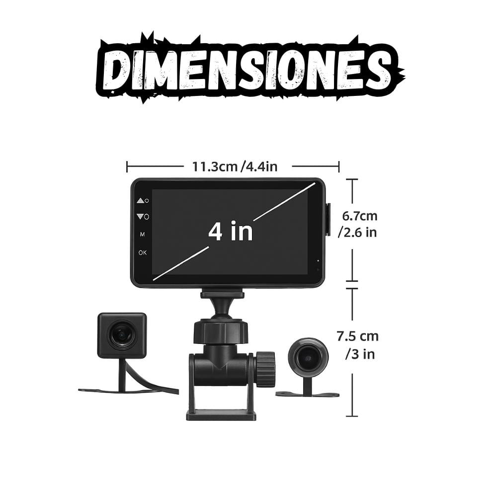 Camara Para Moto Doble Lente Dvr 1080P Resistente Al Agua img #5