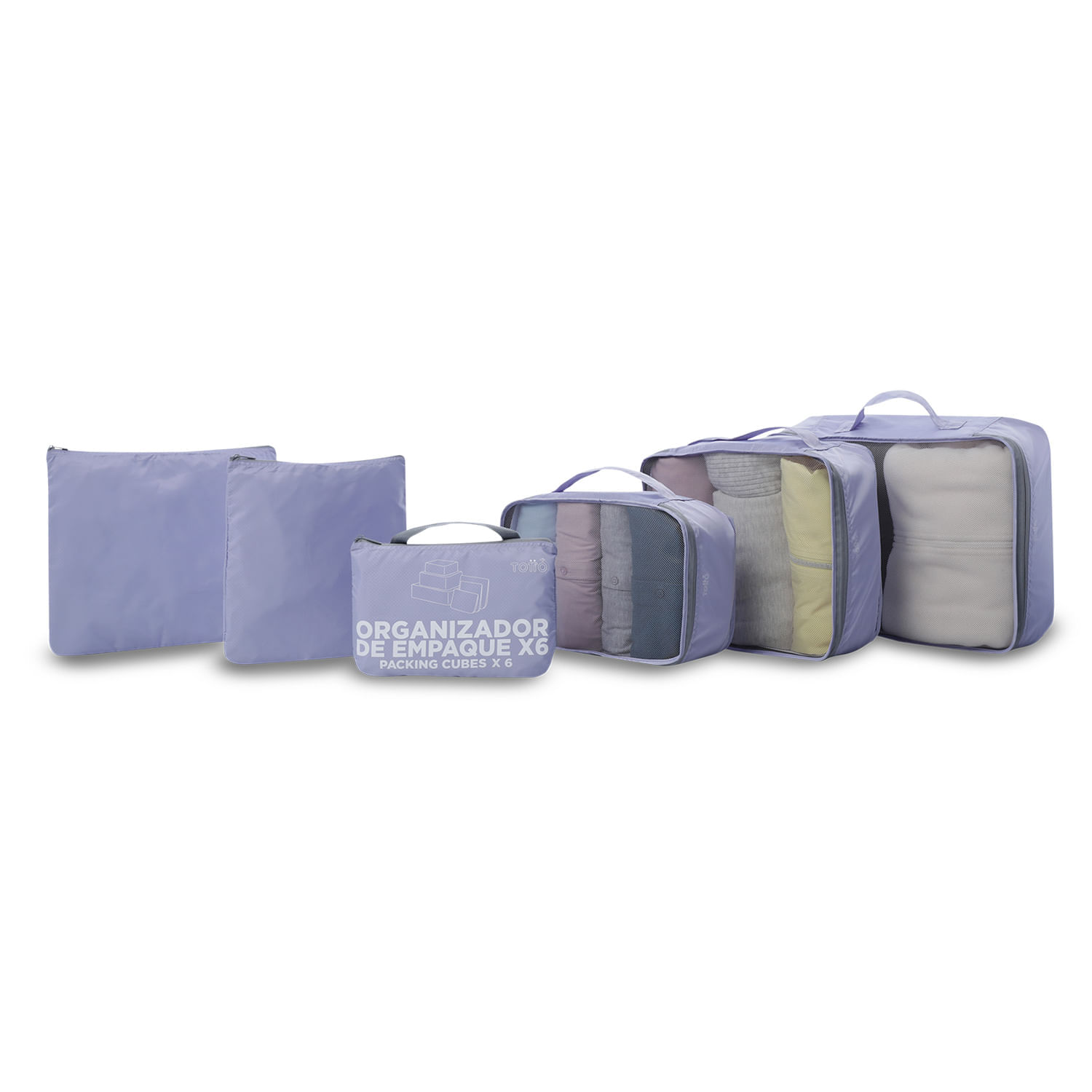 Organizador de Viaje Packing Cube X 6 Morado