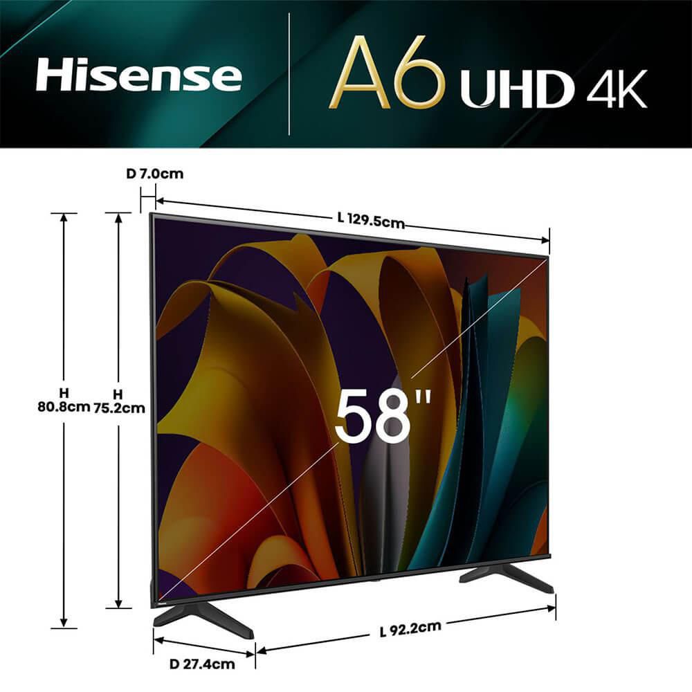 Televisor HISENSE 58 pulgadas LED Uhd4K Smart TV 58A6N img #4