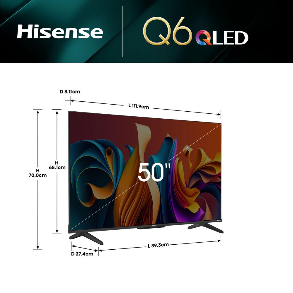 Televisor HISENSE 50 pulgadas QLED Uhd4K Smart TV 50Q6N img #4
