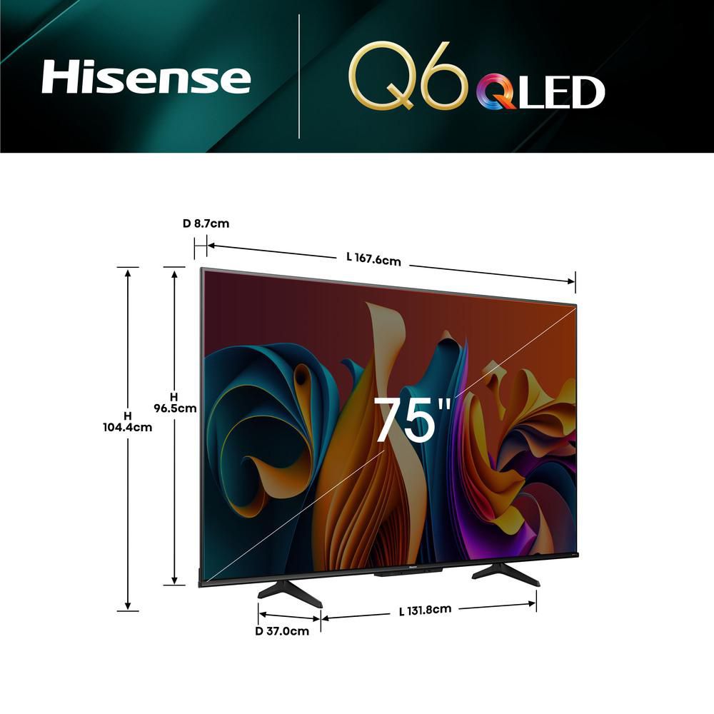 Televisor HISENSE 75 pulgadas QLED Uhd4K Smart TV 75Q6N img #4