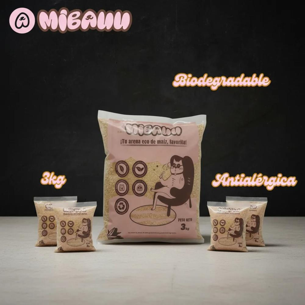 Arena De Maíz Para Gatos 3Kg Amibauu img #5