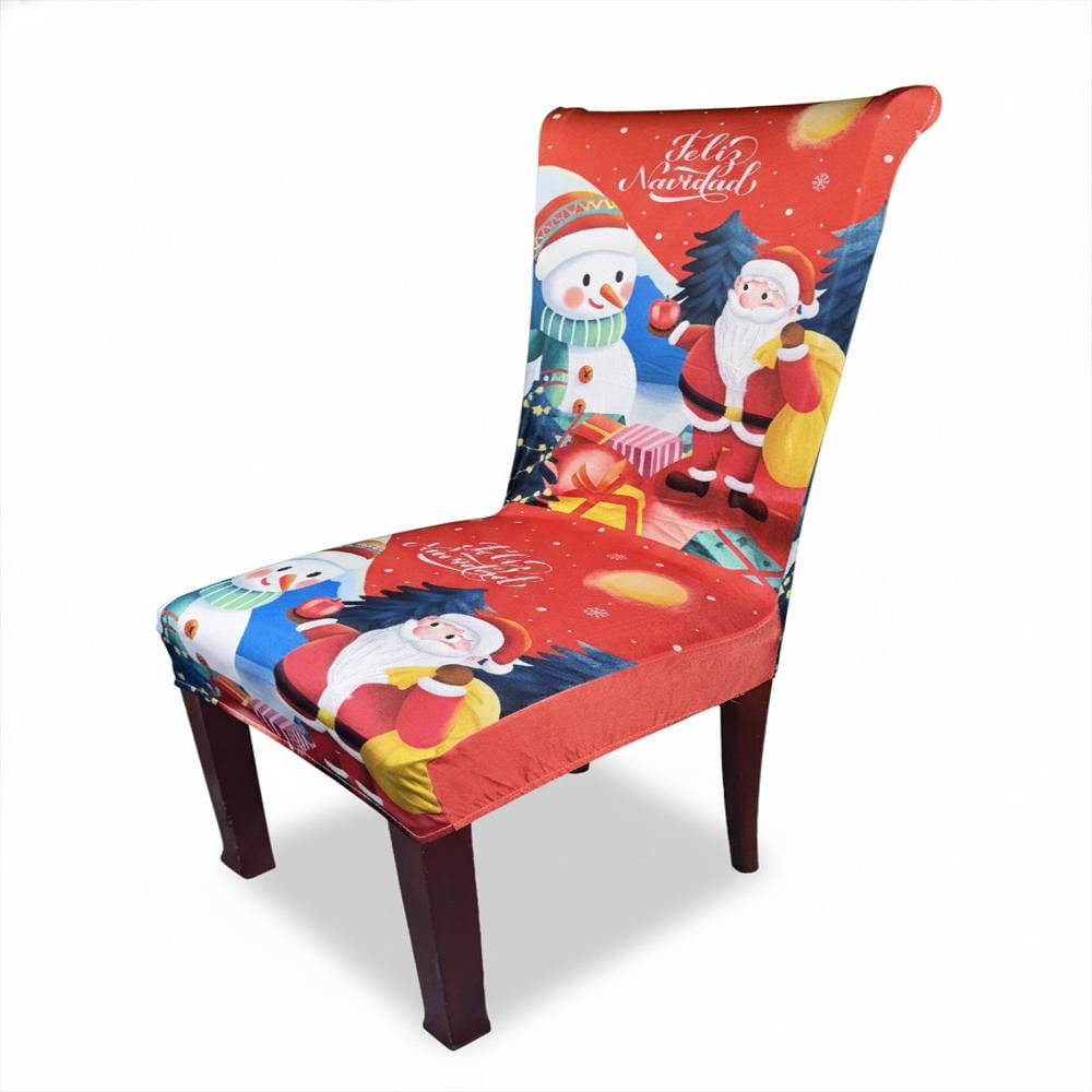 Set X6 Fundas Para Sillas Y Mantel Muñeco De Nieve img #1