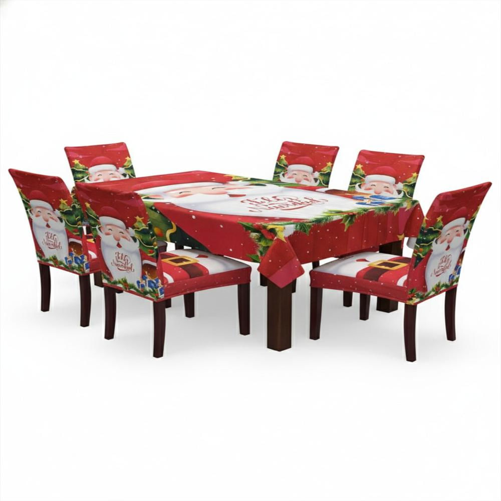 Set X6 Fundas Navideñas Merry Christmas Con Mantel Comedor img #3
