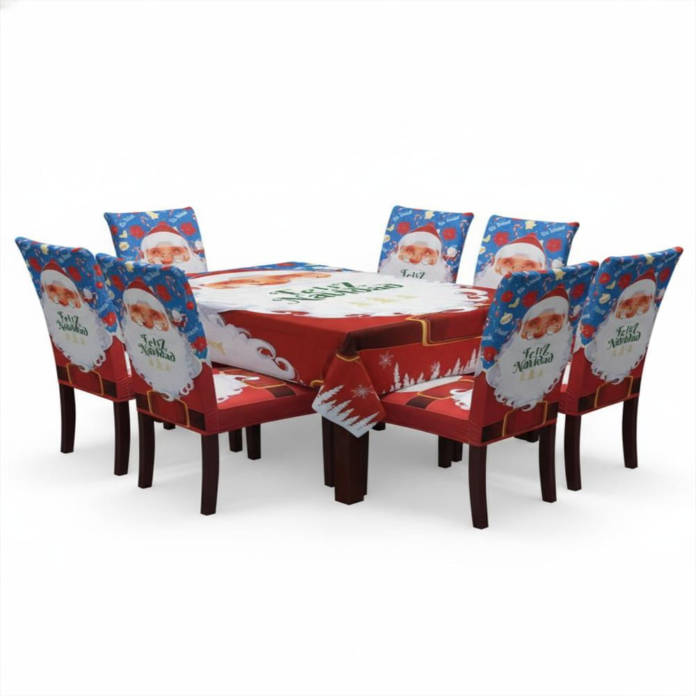 Set X6 Fundas Y Mantel Navideño Feliz Navidad img #4