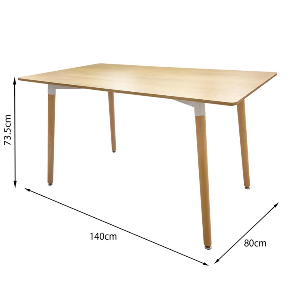 Comedor Cy03 Color Madera + 4 Sillas Color Negro img #4