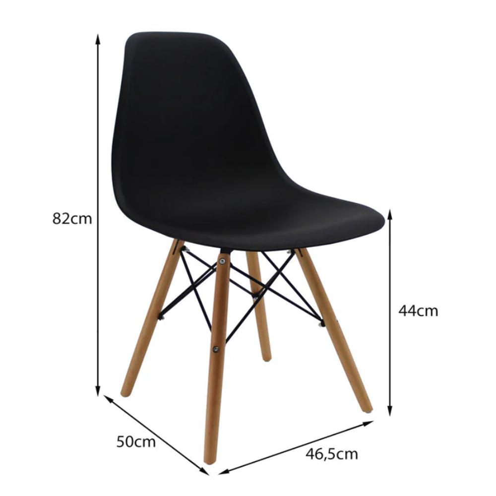 Comedor Cy03 Color Madera + 4 Sillas Color Negro img #5