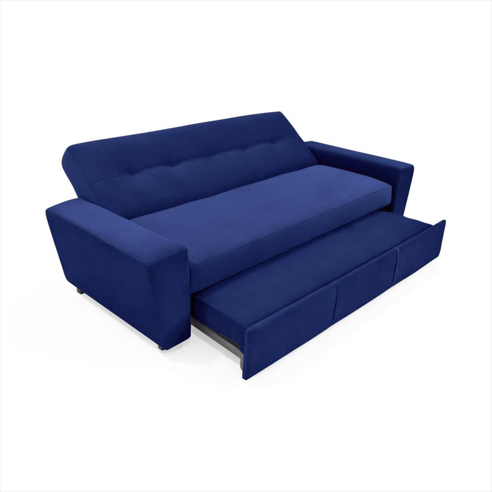 Sofa Cama Azul Contemporaneo En Tela Poliester img #2