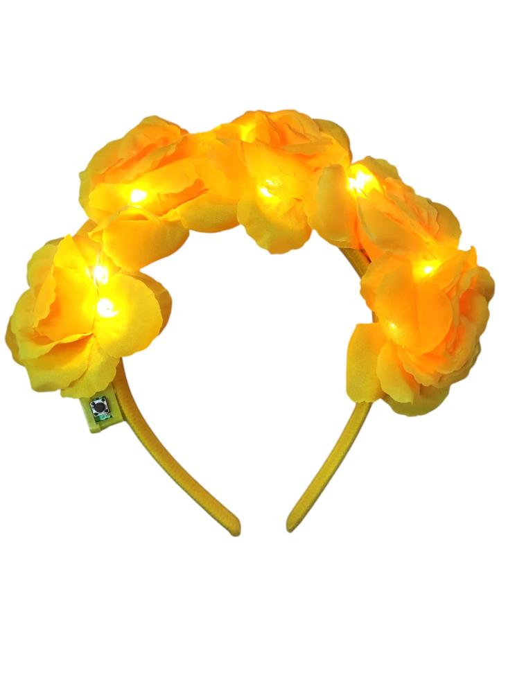Diadema De Flores Artificiales Con Luces Para Halloween img #3