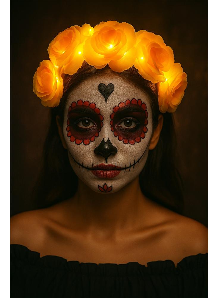Diadema De Flores Artificiales Con Luces Para Halloween img #4