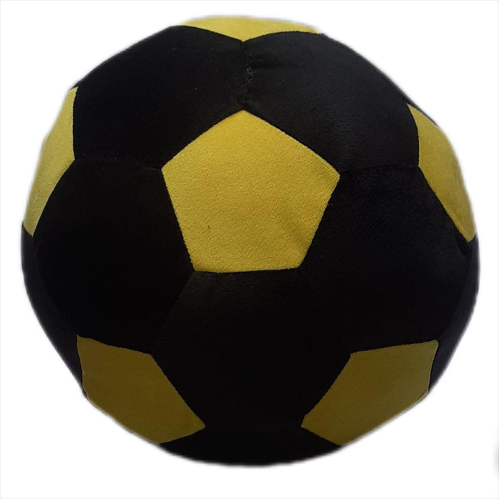 Balon De Futbol De Peluche Negro Y Amarillo img #1