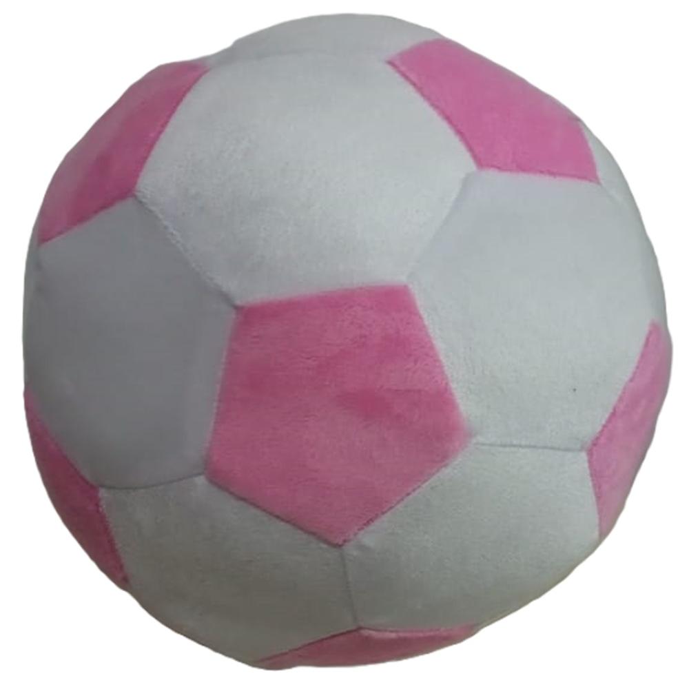 Balon De Futbol De Peluche Blanco Y Rosado img #1