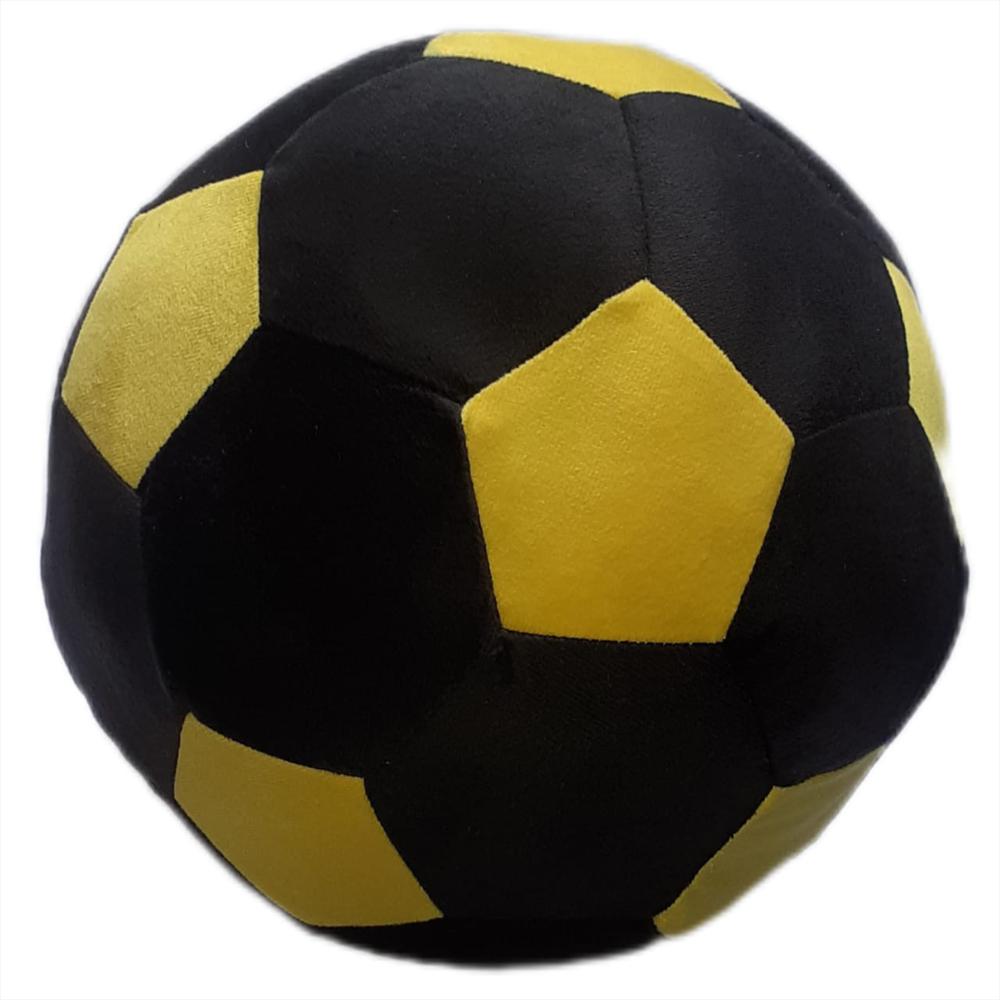 Balon De Futbol De Peluche Negro Y Amarillo img #2