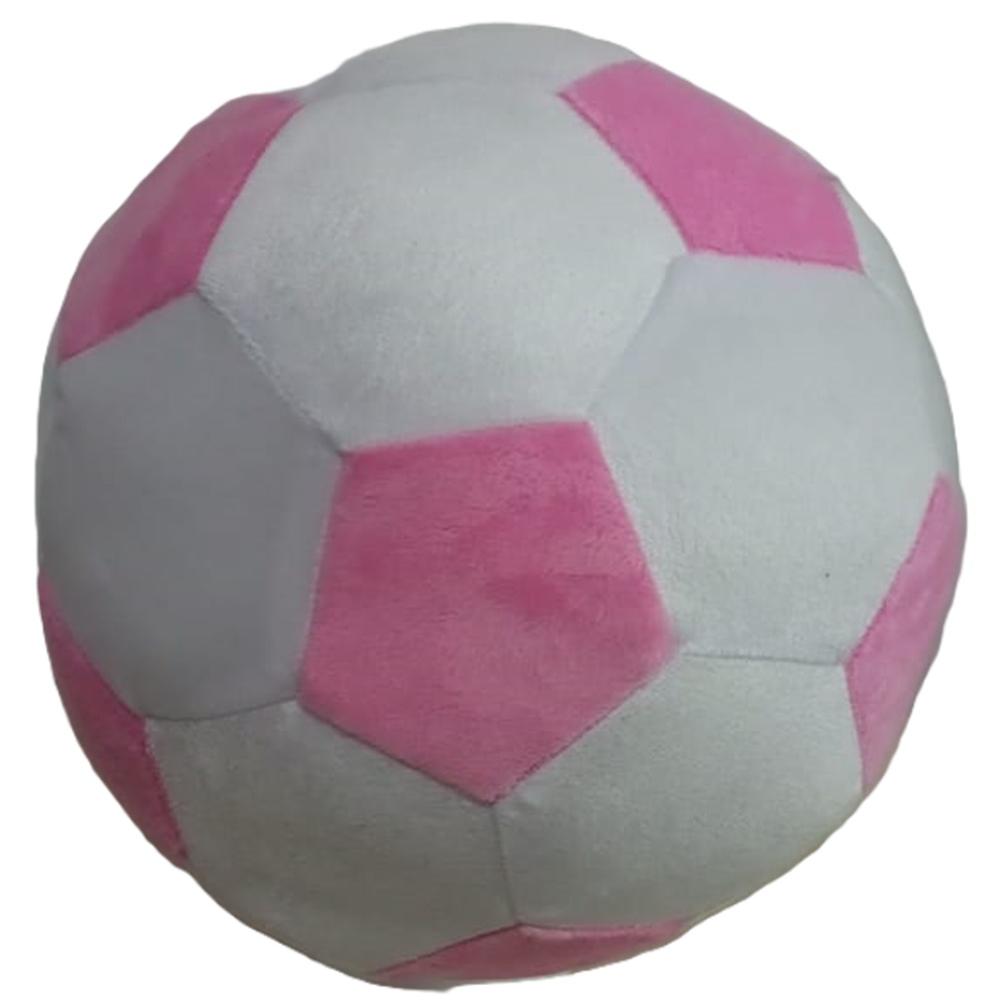 Balon De Futbol De Peluche Blanco Y Rosado img #2