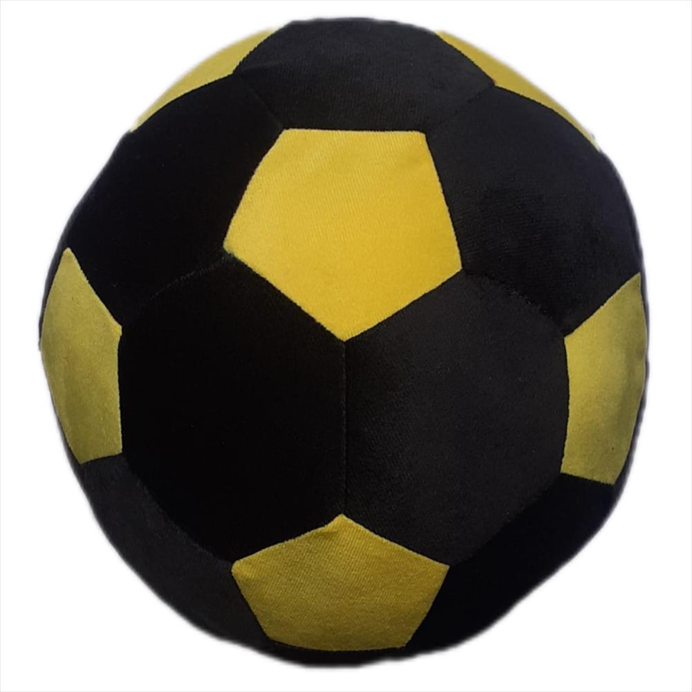 Balon De Futbol De Peluche Negro Y Amarillo img #3