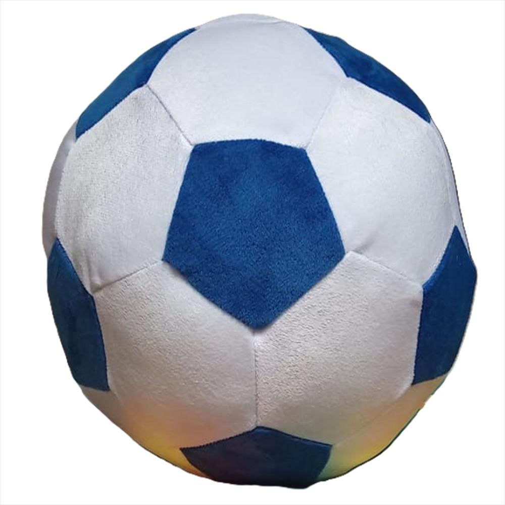 Balon De Futbol De Peluche Blanco Y Azul img #1