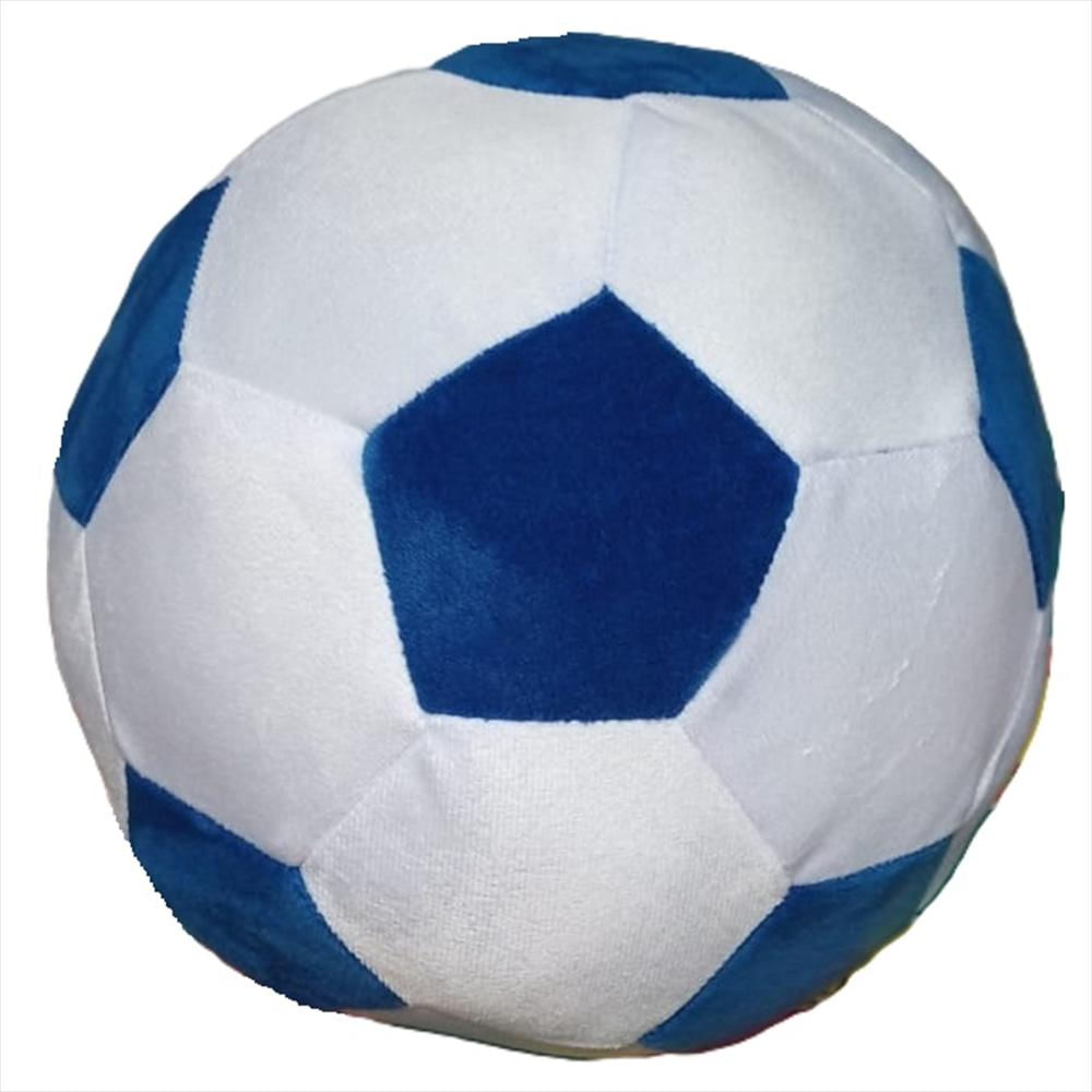 Balon De Futbol De Peluche Blanco Y Azul img #2