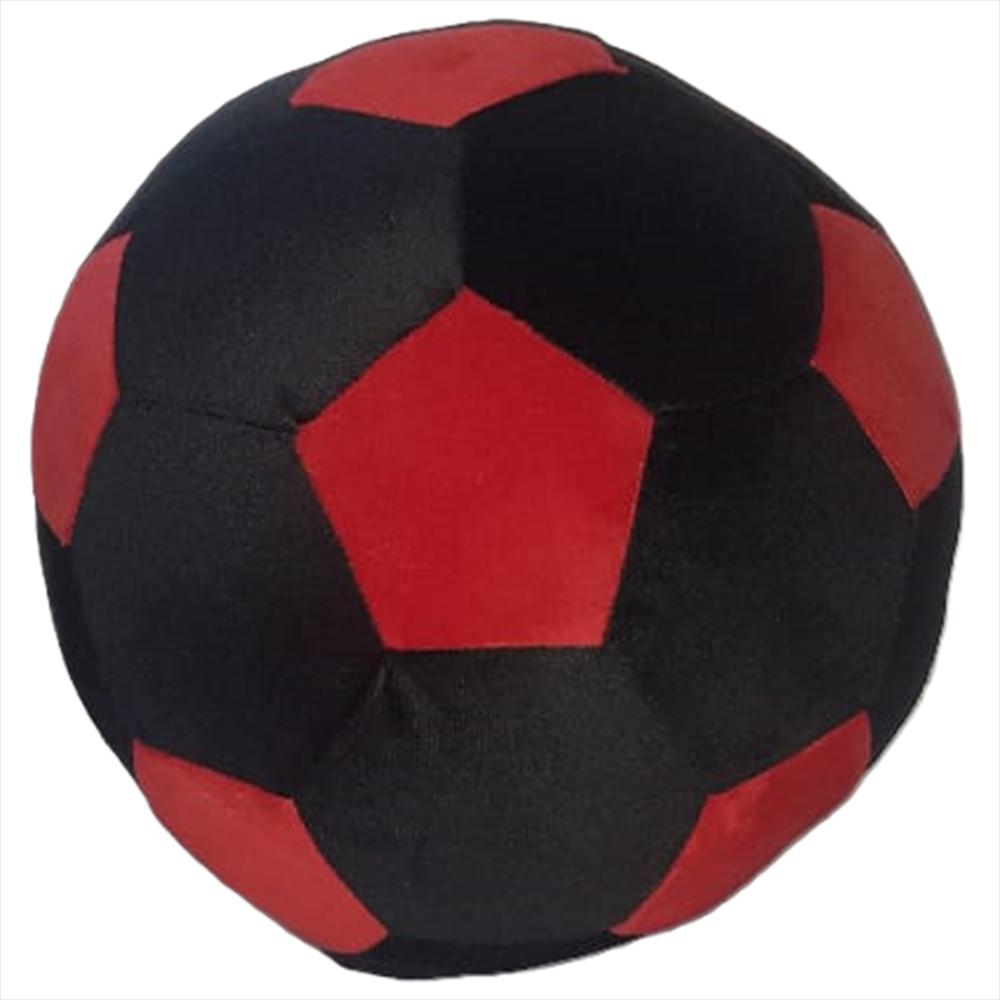 Balon De Futbol De Peluche Negro Y Rojo img #1