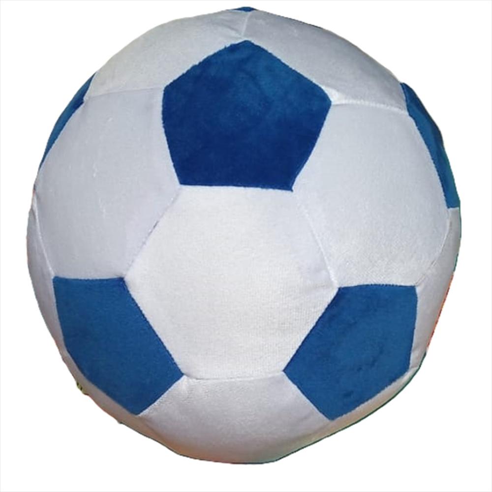 Balon De Futbol De Peluche Blanco Y Azul img #3