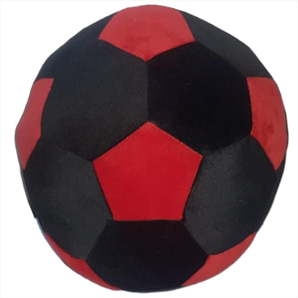 Balon De Futbol De Peluche Negro Y Rojo img #2