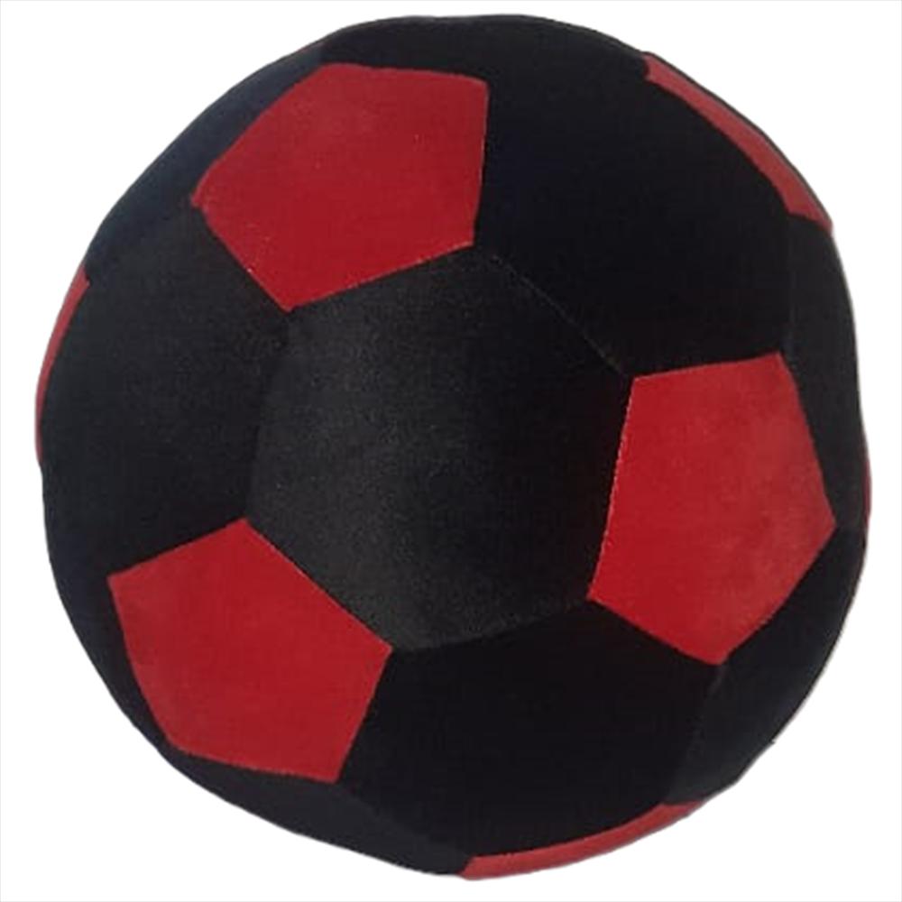 Balon De Futbol De Peluche Negro Y Rojo img #3