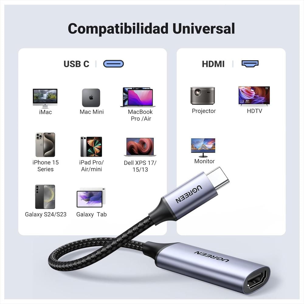 Cable Adaptador Usb Tipo C A Hdmi 4K@60Hz Thunderbolt 4 / 3 img #2