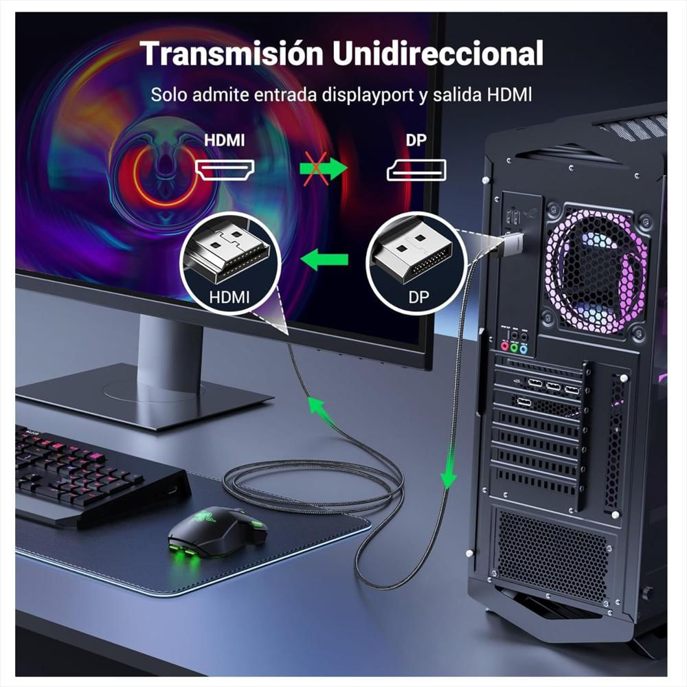 Cable Ugreen Displayport A Hdmi Unidireccional 4K@60Hz 3M img #5
