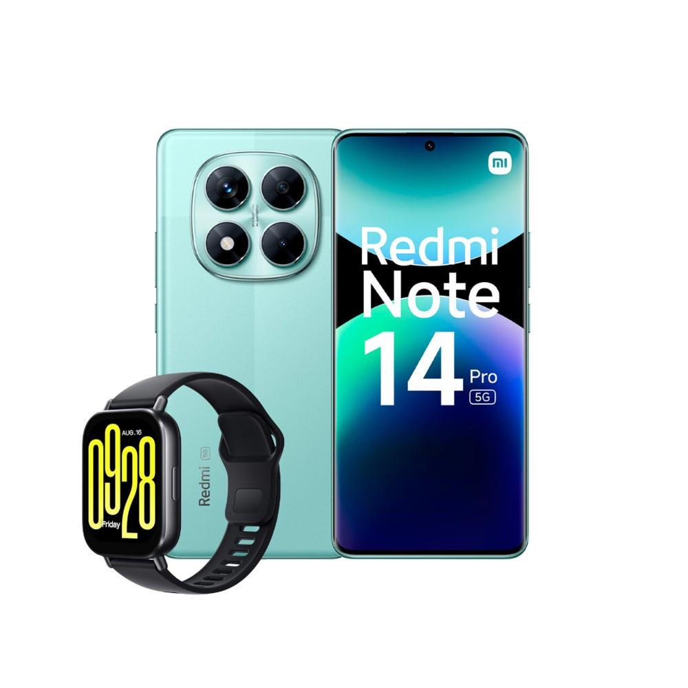 Celular Xiaomi Redmi Note 14 Pro 5G 256Gb Ram 8Gb Verde Coral + Reloj 5 Active img #1