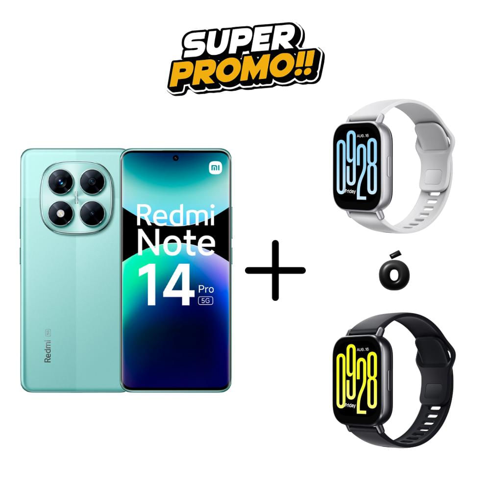 Celular Xiaomi Redmi Note 14 Pro 5G 256Gb Ram 8Gb Verde Coral + Reloj 5 Active img #2