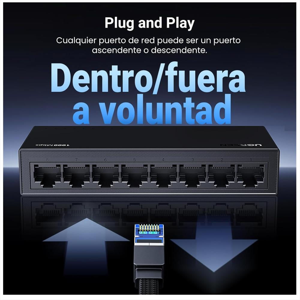 Switch De Escritorio 8 Puertos Gigabit Divisor Ethernet Rj45 img #2