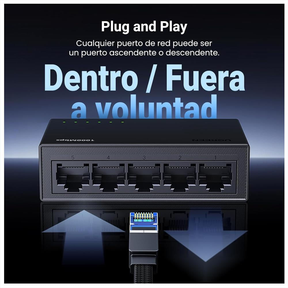 Switch De Escritorio 5 Puertos Gigabit Divisor Ethernet Rj45 img #2