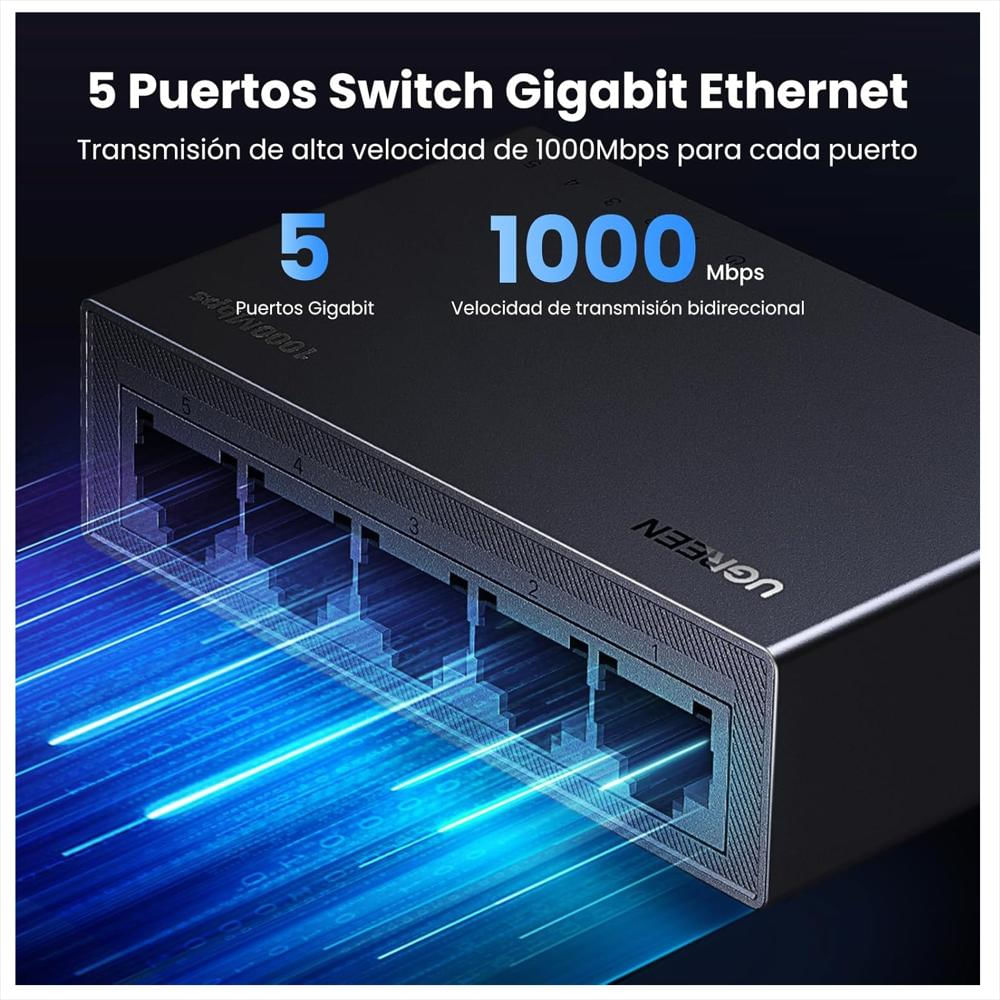 Switch De Escritorio 5 Puertos Gigabit Divisor Ethernet Rj45 img #5