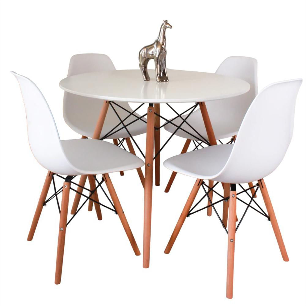 Comerdor Redondo Cy02 + 4 Sillas Color Blanco img #1